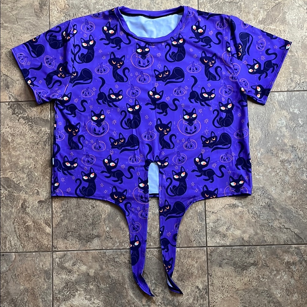 NWT Blackmilk Purple Cat Print T-Shirt